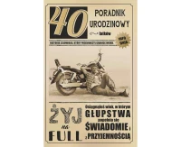 40th Birthday Card, Motorcycle, 13x20,5 cm